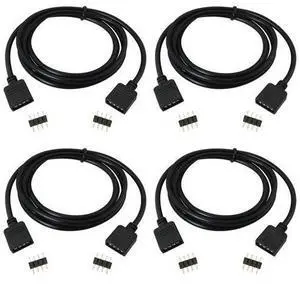 4PCS 4 Pin LED Connector RGB Extension Cable LED Strip Connector Extension Cable Cord Wire for Lamp Strip Conversion RGB LED Light Strip 4PCS 4 Pin LED Connector RGB Extension Cable LED Strip Connector Extension Cable Cord Wire for Lamp Strip Conversion RGB LED Light Strip
