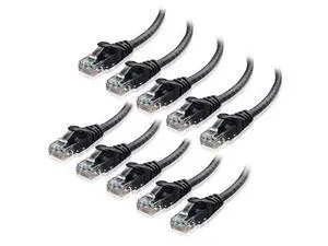 CAT6 Ethernet Cable LAN Network RJ45 Internet Patch Cord 10Pack Black 1ft Bare Copper CAT6 Ethernet Cable LAN Network RJ45 Internet Patch Cord 10Pack Black 1ft Bare Copper