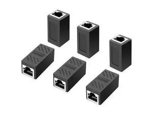 WISDUM RJ45 Inline Coupler,RJ45 Coupler, Network Coupler, for Cat7/Cat6/Cat5e/cat5 Ethernet Cable Extender Connector - Female to Female, Black 6 Pack WISDUM RJ45 Inline Coupler,RJ45 Coupler, Network Coupler, for Cat7/Cat6/Cat5e/cat5 Ethernet Cable Extender Connector - Female to Female, Black 6 Pack
