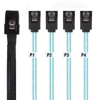Internal Mini SAS to SATA Cable (SFF-8087 to SATA Forward Breakout) 1.6 Feet Internal Mini SAS to SATA Cable (SFF-8087 to SATA Forward Breakout) 1.6 Feet