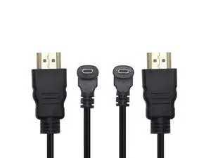 Micro HDMI Male to HDMI Male 50CM 90 Degree Angle Adapter (2Pack - Up & Down Angle) - Supports 3D, 4K, 1080P, Ethernet, Audio Return Micro HDMI Male to HDMI Male 50CM 90 Degree Angle Adapter (2Pack - Up & Down Angle) - Supports 3D, 4K, 1080P, Ethernet, Audio Return