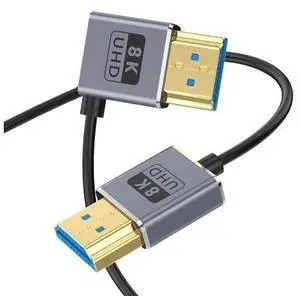 1ft 8K@60Hz HDMI Cable, OD 2.5mm Ultra-Thin HDMI 2.1 Version UHD Cord, 48Gbps HDMI Right Angle Male to Straight Male Coaxial Cable for GH5S, PS5, Xbox One, HDTV, Dynamic HDR,eARC 1ft 8K@60Hz HDMI Cable, OD 2.5mm Ultra-Thin HDMI 2.1 Version UHD Cord, 48Gbps HDMI Right Angle Male to Straight Male Coaxial Cable for GH5S, PS5, Xbox One, HDTV, Dynamic HDR,eARC