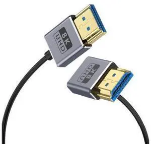 1ft 8K@60Hz HDMI Cable, OD 2.5mm Ultra-Thin HDMI 2.1 Version UHD Cord, 48Gbps HDMI Down Angle Male to Straight Male Coaxial Cable for GH5S, PS5, Xbox One, HDTV, Dynamic HDR,eARC 1ft 8K@60Hz HDMI Cable, OD 2.5mm Ultra-Thin HDMI 2.1 Version UHD Cord, 48Gbps HDMI Down Angle Male to Straight Male Coaxial Cable for GH5S, PS5, Xbox One, HDTV, Dynamic HDR,eARC