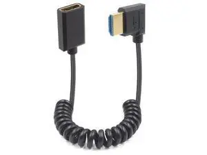 8K HDMI to HDMI Extender Cable, 48Gbps Right Angle HDMI Male to Female Coiled Cable for MacBook Pro, PS5, Xbox Series X, Roku TV, UHD TV, Blu-ray, 4FT/1.2M 8K HDMI to HDMI Extender Cable, 48Gbps Right Angle HDMI Male to Female Coiled Cable for MacBook Pro, PS5, Xbox Series X, Roku TV, UHD TV, Blu-ray, 4FT/1.2M
