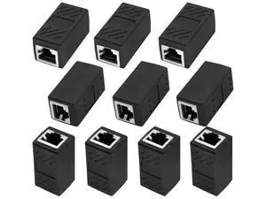 WISDUM RJ45 Cat6 Adapter Ethernet Cable Extender Cat6 Female to Female Inline Network Cable Coupler Cat6 Cat5 Cat5e Ethernet Coupler Adapter (Black-10Pack) WISDUM RJ45 Cat6 Adapter Ethernet Cable Extender Cat6 Female to Female Inline Network Cable Coupler Cat6 Cat5 Cat5e Ethernet Coupler Adapter (Black-10Pack)