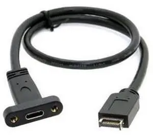 USB 3.1 Front Panel Header to USB-C Type-C Female Extension Cable 40cm with Panel Mount Screw UC-037 USB 3.1 Front Panel Header to USB-C Type-C Female Extension Cable 40cm with Panel Mount Screw UC-037
