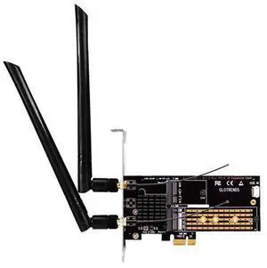 BUCIER WA05 PCIe X1 Adapter for one M.2 Key-E WiFi Module and one M.2 NVMe SSD, 2 in 1 Combo Design BUCIER WA05 PCIe X1 Adapter for one M.2 Key-E WiFi Module and one M.2 NVMe SSD, 2 in 1 Combo Design