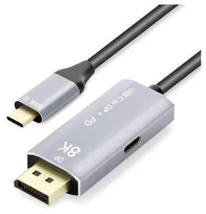 USB C to DisplayPort 1.4 8K 2M Cable with USB-C PD 8K@60Hz 4K@144Hz Converter Thunderbolt 3 to DisplayPort Adapter Compatible with New MacBook Pro 2019 2020 USB C to DisplayPort 1.4 8K 2M Cable with USB-C PD 8K@60Hz 4K@144Hz Converter Thunderbolt 3 to DisplayPort Adapter Compatible with New MacBook Pro 2019 2020