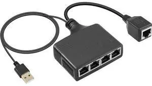 Gigabit RJ45 Network Splitter Adapter, 1 to 4 Ethernet Splitter 1000Mbps High Speed LAN Network Splitter,4 Devices Share The Internet at The Same Time(1 to 4 Female Gigabit) Gigabit RJ45 Network Splitter Adapter, 1 to 4 Ethernet Splitter 1000Mbps High Speed LAN Network Splitter,4 Devices Share The Internet at The Same Time(1 to 4 Female Gigabit)