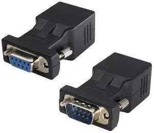 2-Pack DB9 to RJ45 Extender - Male & Female - 9Pin Serial Port to Ethernet LAN Network Adapter - Multimedia Video & Extend Transmission Distance - Compatible with DB9 Devices 2-Pack DB9 to RJ45 Extender - Male & Female - 9Pin Serial Port to Ethernet LAN Network Adapter - Multimedia Video & Extend Transmission Distance - Compatible with DB9 Devices