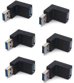USB 3.0 A Male to A Female Connector 90 Degree Angle L Shape Converter Plug Data Adapter 3Pairs Up + Down USB 3.0 A Male to A Female Connector 90 Degree Angle L Shape Converter Plug Data Adapter 3Pairs Up + Down