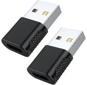 USB C Female to USB Male Adapter 2 Pack, USB Type C Cable to USB A Charger Converter for Apple Watch Ultra SE Series 8 7, iPhone 14 13 12 11, AirPods, iPad and More - Black USB C Female to USB Male Adapter 2 Pack, USB Type C Cable to USB A Charger Converter for Apple Watch Ultra SE Series 8 7, iPhone 14 13 12 11, AirPods, iPad and More - Black