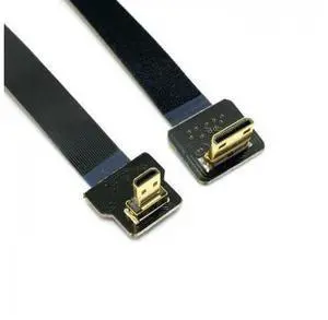 90 Degree Down Angled FPV Micro HDMI Male to Mini HDMI FPC Flat Cable 20cm Compatible for GOPRO Multicopter Aerial Photography Support 1080p 60hz 90 Degree Down Angled FPV Micro HDMI Male to Mini HDMI FPC Flat Cable 20cm Compatible for GOPRO Multicopter Aerial Photography Support 1080p 60hz