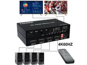 WISDUM 4K HDMI True Matrix Switcher 4x2 2x4 2x2 Matrix HDMI Switch Splitter 2 In 4 Out with Optical & R/L Audio Extractor Dolby HDCP2.2 WISDUM 4K HDMI True Matrix Switcher 4x2 2x4 2x2 Matrix HDMI Switch Splitter 2 In 4 Out with Optical & R/L Audio Extractor Dolby HDCP2.2