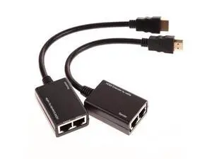 WISDUM 2PCS/Set HDMI Over RJ45 CAT5e CAT6 Cable LAN Ethernet Balun Extender Repeater 1080p 3D 30M WISDUM 2PCS/Set HDMI Over RJ45 CAT5e CAT6 Cable LAN Ethernet Balun Extender Repeater 1080p 3D 30M