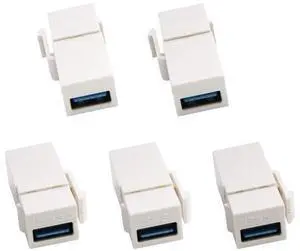 USB 3.0 A Keystone Adapter Female to Female USB 3.0 A Keystone Jack Insert Socket Coupler Adapter for Wall Plate Outlet Panel (White/5 Pack) USB 3.0 A Keystone Adapter Female to Female USB 3.0 A Keystone Jack Insert Socket Coupler Adapter for Wall Plate Outlet Panel (White/5 Pack)