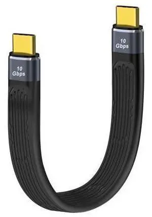Fast Charger USB C Flat Cable10Gbps Type C Charger Cable Flat 100W 20V 5A Support Audio & Video 4K@60Hz, for Phones,Laptops,PC (C Male to C Male, 13 cm) Fast Charger USB C Flat Cable10Gbps Type C Charger Cable Flat 100W 20V 5A Support Audio & Video 4K@60Hz, for Phones,Laptops,PC (C Male to C Male, 13 cm)