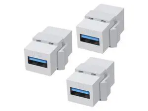 WISDUM USB 3.0 Keystone Jack Inserts Adapter 5Gbps USB3.0 A Female to Female Coupler Connector Snap-in Socket for Wall Plate Outlet Panel- 3PCS WISDUM USB 3.0 Keystone Jack Inserts Adapter 5Gbps USB3.0 A Female to Female Coupler Connector Snap-in Socket for Wall Plate Outlet Panel- 3PCS