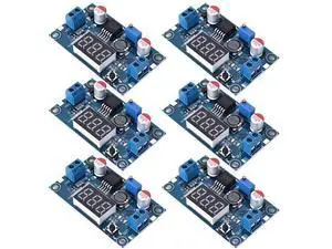 LM2596 DC-DC Buck Power Converter Module, Adjustable Voltage Regulator 4-40V to 1.25-37V Buck Converter with LED Voltmeter Display (Pack of 6) LM2596 DC-DC Buck Power Converter Module, Adjustable Voltage Regulator 4-40V to 1.25-37V Buck Converter with LED Voltmeter Display (Pack of 6)
