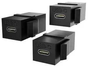 USB C Keystone, USB C Keystone Jack Insert Adapters Female to Female Inserts Connector Interface Coupler Socket Adapter Port for Wall Plate Outlet Panel (3 Pack - Black) USB C Keystone, USB C Keystone Jack Insert Adapters Female to Female Inserts Connector Interface Coupler Socket Adapter Port for Wall Plate Outlet Panel (3 Pack - Black)