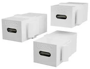 USB C Keystone, USB C Keystone Jack Insert Adapters Female to Female Inserts Connector Interface Coupler Socket Adapter Port for Wall Plate Outlet Panel (3 Pack - White) USB C Keystone, USB C Keystone Jack Insert Adapters Female to Female Inserts Connector Interface Coupler Socket Adapter Port for Wall Plate Outlet Panel (3 Pack - White)