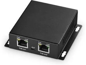 Gigabit PoE Extender Passthrough Switch, 1 PoE in 2 PoE Out, IEEE802.3af/at PoE Powered, 10/100/1000Mbps, Metal Small Wall Mount PoE Extender/Injector/Network Extender Gigabit PoE Extender Passthrough Switch, 1 PoE in 2 PoE Out, IEEE802.3af/at PoE Powered, 10/100/1000Mbps, Metal Small Wall Mount PoE Extender/Injector/Network Extender