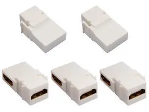 WISDUM 90 Degree HDMI Keystone Adapter Gold Plated Right Angle HDMI Female to Female Keystone Jack Insert 3D 4K 60HZ Coupler Adapter for Wall Plate (White/5 Pack) WISDUM 90 Degree HDMI Keystone Adapter Gold Plated Right Angle HDMI Female to Female Keystone Jack Insert 3D 4K 60HZ Coupler Adapter for Wall Plate (White/5 Pack)