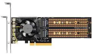 PA40 Quad M.2 NVMe to PCIe 3.0 X8 Adapter with PCIe Bifurcation Function, Support 22110/2280/2260/2242/2230 Size PA40 Quad M.2 NVMe to PCIe 3.0 X8 Adapter with PCIe Bifurcation Function, Support 22110/2280/2260/2242/2230 Size