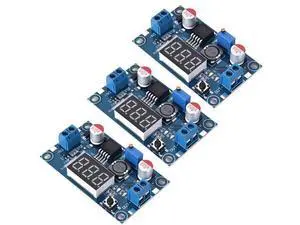LM2596 DC-DC Buck Power Converter Module, Adjustable Voltage Regulator 4-40V to 1.25-37V Buck Converter with LED Voltmeter DisplayPack of 3 LM2596 DC-DC Buck Power Converter Module, Adjustable Voltage Regulator 4-40V to 1.25-37V Buck Converter with LED Voltmeter DisplayPack of 3