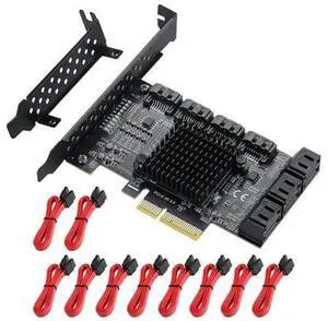 PCIE 4X SATA Card 10 Ports,6 Gbps SATA 3.0 Controller PCIe Expansion Card,Non-Raid,Support 10 SATA 3.0 Devices PCIE 4X SATA Card 10 Ports,6 Gbps SATA 3.0 Controller PCIe Expansion Card,Non-Raid,Support 10 SATA 3.0 Devices