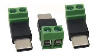 3Pack USB Type C Male to 2 Pin Screw Terminal Solderless Bolt Screw Terminals Converter Charging Adapter 3Pack USB Type C Male to 2 Pin Screw Terminal Solderless Bolt Screw Terminals Converter Charging Adapter