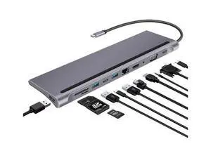 11 in 1 USB Type-C Hub to HDMI 4K VGA, Suitable for Samsung Dex Station, Universal Laptop Dock Hub with 87W PD Compatible with MacBook Pro / 2018 2017 / iPad/Air 2018 11 in 1 USB Type-C Hub to HDMI 4K VGA, Suitable for Samsung Dex Station, Universal Laptop Dock Hub with 87W PD Compatible with MacBook Pro / 2018 2017 / iPad/Air 2018
