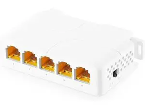Gigabit PoE Passthrough Switch, 1 PoE in 4 PoE Out Extender, IEEE802.3af/at/bt PoE Powered 90W, 10/100/1000Mbps Ethernet, Din Rail & Wall Mount Plug and Play Gigabit PoE Passthrough Switch, 1 PoE in 4 PoE Out Extender, IEEE802.3af/at/bt PoE Powered 90W, 10/100/1000Mbps Ethernet, Din Rail & Wall Mount Plug and Play