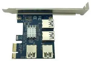 4 Ports USB 3.0 PCI-E Express 1X to 4X Converter Expansion Card Adapter PCIe X1 Riser Card For BTC Bitcoin Mining Machine 4 Ports USB 3.0 PCI-E Express 1X to 4X Converter Expansion Card Adapter PCIe X1 Riser Card For BTC Bitcoin Mining Machine