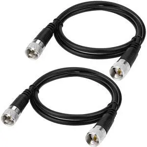 RG8x Jumper Cable, 3ft 2 Pack CB Coax Cable PL259 UHF Connector 50 ohm Low Loss for Ham Radio, Antenna Analyzer, Dummy Load and SWR Meter RG8x Jumper Cable, 3ft 2 Pack CB Coax Cable PL259 UHF Connector 50 ohm Low Loss for Ham Radio, Antenna Analyzer, Dummy Load and SWR Meter