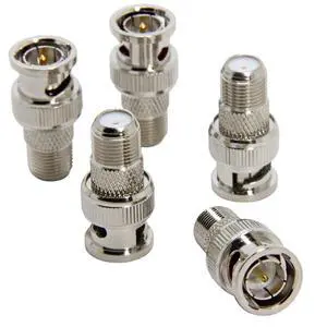 BNC to F Connector, 5-Pack BNC Male to F Female Adapter, RG6, RG59 Coax Connector for Scanner, CCTV Camera BNC to F Connector, 5-Pack BNC Male to F Female Adapter, RG6, RG59 Coax Connector for Scanner, CCTV Camera
