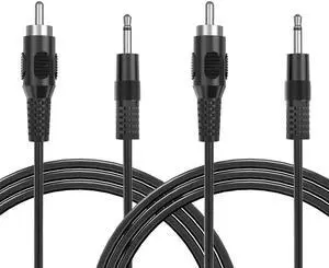 RCA to 3.5mm Mono, 2 Pack 6ft 3.5mm 1/8 inch Mono Male Plug to RCA Male Audio Cable Adapter, for Speakers, Subwoofer RCA to 3.5mm Mono, 2 Pack 6ft 3.5mm 1/8 inch Mono Male Plug to RCA Male Audio Cable Adapter, for Speakers, Subwoofer