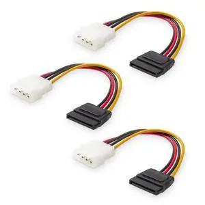 Superior Quality 3-Pack 4 Pin Molex to SATA Power Cable (SATA to Molex) - 6 Inches Superior Quality 3-Pack 4 Pin Molex to SATA Power Cable (SATA to Molex) - 6 Inches