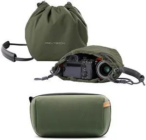 Tavel Tech Organizer+OneGo Drawstring Bag, Soft Cute Camera Pouch Handbag compatible with Mirrorless Cameras/Nikon/Canon/Sony/Fuji Camera Tavel Tech Organizer+OneGo Drawstring Bag, Soft Cute Camera Pouch Handbag compatible with Mirrorless Cameras/Nikon/Canon/Sony/Fuji Camera