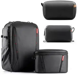 OneMo 2 25L-33L Camera Backpack with Shoulder Bag+Tech Accessories Pouch+Wash Pouch Hanging Toiletry Bag OneMo 2 25L-33L Camera Backpack with Shoulder Bag+Tech Accessories Pouch+Wash Pouch Hanging Toiletry Bag