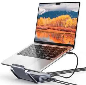 Laptop USB C Docking Station, 10 in 1 USB C Magnetic Hub with Laptop Stand, 4K@60hz HDMI, 100W PD, USB A&C 3.0, 1000Mbps Ethernet, SD/TF, for HP/MacBook/Dell/Lenovo etc Laptop USB C Docking Station, 10 in 1 USB C Magnetic Hub with Laptop Stand, 4K@60hz HDMI, 100W PD, USB A&C 3.0, 1000Mbps Ethernet, SD/TF, for HP/MacBook/Dell/Lenovo etc