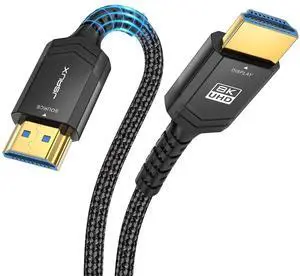 8K Fiber Optic HDMI Cable Long 50FT, 48Gbps Ultra High Speed HDMI 2.1 Braided Nylon Cord 8K@60Hz 4K@120Hz HDCP 2.2 & 2.3, HDR 10, eARC Compatible with Laptop Monitor UHD TV PS5 PS4-Black 8K Fiber Optic HDMI Cable Long 50FT, 48Gbps Ultra High Speed HDMI 2.1 Braided Nylon Cord 8K@60Hz 4K@120Hz HDCP 2.2 & 2.3, HDR 10, eARC Compatible with Laptop Monitor UHD TV PS5 PS4-Black