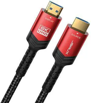 Fiber Optic 8K HDMI Long Cable 50 ft 2.1 48Gbps Ultra High Speed HDMI Braided Cord, 4K@120Hz 144Hz, 8K@60Hz, HDCP 2.2 & 2.3, HDR 10, eARC Compatible with Laptop Monitor UHD TV PS5 PS4-Red Fiber Optic 8K HDMI Long Cable 50 ft 2.1 48Gbps Ultra High Speed HDMI Braided Cord, 4K@120Hz 144Hz, 8K@60Hz, HDCP 2.2 & 2.3, HDR 10, eARC Compatible with Laptop Monitor UHD TV PS5 PS4-Red