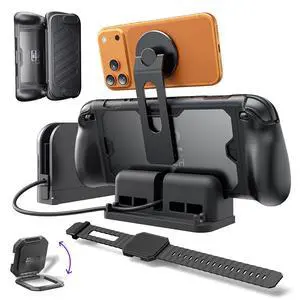 PC0121 ModCase for Nintendo Switch 2, 360° Full-Body Shockproof with Back Shell, Front Cover, Metal Kickstand, Silicone Strap, Base Stand & Extender, Magnetic Phone Mount - Ultimate Set PC0121 ModCase for Nintendo Switch 2, 360° Full-Body Shockproof with Back Shell, Front Cover, Metal Kickstand, Silicone Strap, Base Stand & Extender, Magnetic Phone Mount - Ultimate Set