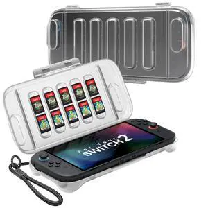 Protective Case for Nintendo Switch 2 (2025), Hard Carrying Shell, Slim & Portable, Dustproof, Built-in 10 Game Card Slot, Travel-Carry, Full Protection Cover Translucent Clear PC0116 Protective Case for Nintendo Switch 2 (2025), Hard Carrying Shell, Slim & Portable, Dustproof, Built-in 10 Game Card Slot, Travel-Carry, Full Protection Cover Translucent Clear PC0116
