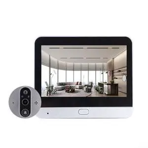 1080P HD Peephole Camera with 4.3in Display and PIR Motion Detection, 2-Way Audio Wireless Door Viewer for Smart Home Security, Compatible with WLAN, Silver 1080P HD Peephole Camera with 4.3in Display and PIR Motion Detection, 2-Way Audio Wireless Door Viewer for Smart Home Security, Compatible with WLAN, Silver
