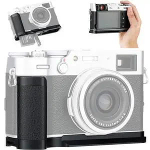 Dedicated Metal Hand Grip L Bracket Anti-Slid Holder for Fujifilm Fuji X100V X100F Camera, Arca Swiss Type Quick Release Tripod Plate Design w/Battery Compartment Opening(Not Fits X100VI) Dedicated Metal Hand Grip L Bracket Anti-Slid Holder for Fujifilm Fuji X100V X100F Camera, Arca Swiss Type Quick Release Tripod Plate Design w/Battery Compartment Opening(Not Fits X100VI)