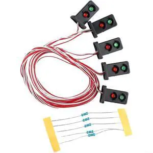 OO Scale Model Railroad Dwarf Signals 2 Aspect Red Green LED 20Mm With Resistors For HO Layout Scenery Accessories 5 Pack OO Scale Model Railroad Dwarf Signals 2 Aspect Red Green LED 20Mm With Resistors For HO Layout Scenery Accessories 5 Pack