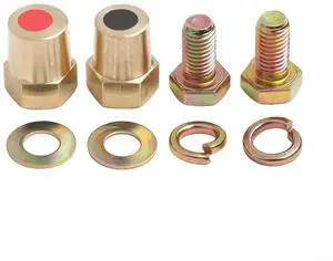 M10 Stud Battery Junction Post Connector, Brass Power Terminal Adapter for Car Truck Yacht, 1 Pair(M10) M10 Stud Battery Junction Post Connector, Brass Power Terminal Adapter for Car Truck Yacht, 1 Pair(M10)