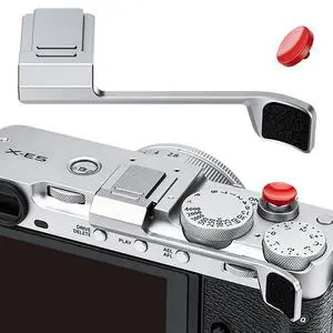 Thumb Up Grip with Shutter Button for Fuji Fujifilm X-E5 XE5 Mirrorless Camera, Aluminum Alloy X-E5 Thumb Grip with Hot Shoe Cover Protector Thumb Rest Support Holder Not Affect The Use of Dial-Silver Thumb Up Grip with Shutter Button for Fuji Fujifilm X-E5 XE5 Mirrorless Camera, Aluminum Alloy X-E5 Thumb Grip with Hot Shoe Cover Protector Thumb Rest Support Holder Not Affect The Use of Dial-Silver